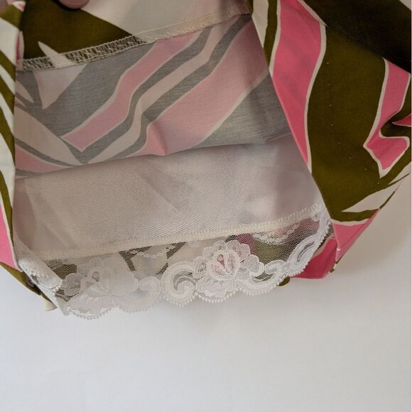 Trina Turk Dress Women's Size 4 Pink Olive White Abstract Cotton Sleeveless - Picture 7 of 11